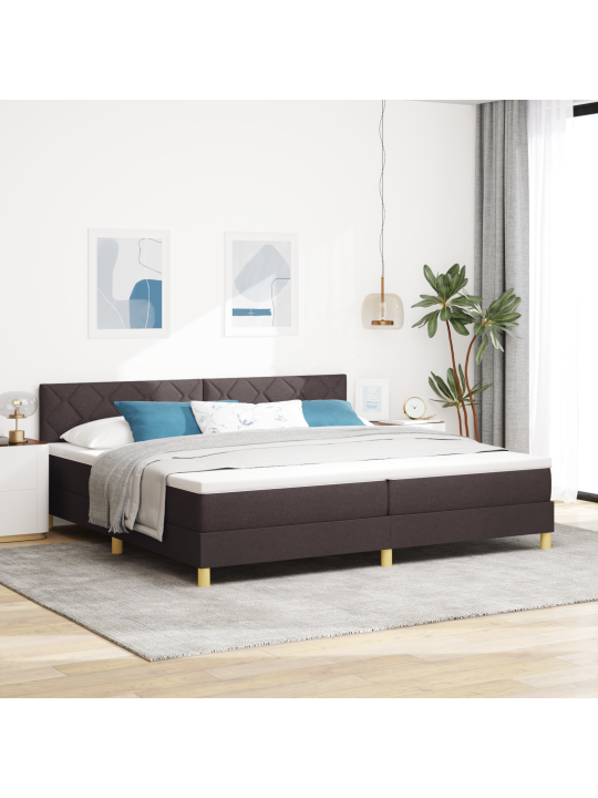 Kaste spožs gulta ar matraci tumšbrūnā krāsā 200x200 cm audums