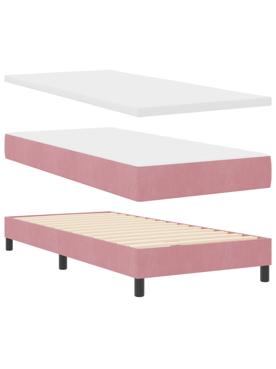 Kontinenta gultas ar matraču Rozā 100x200 cm Samts