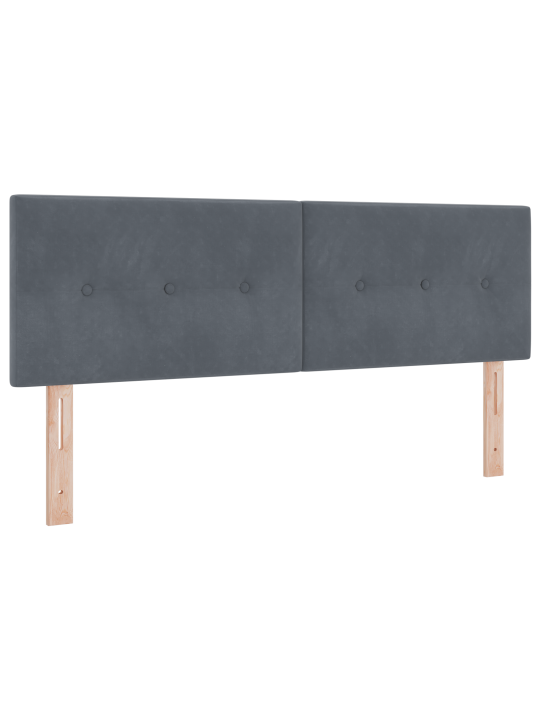 Gultas pamatne ar matraci tumši pelēka 160x200 cm samts