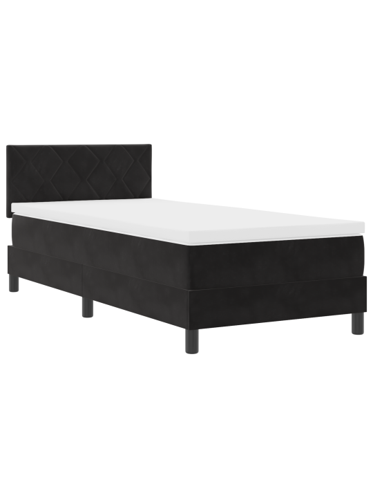 Gultas pamatne ar matraci Melna 90x200 cm Samts
