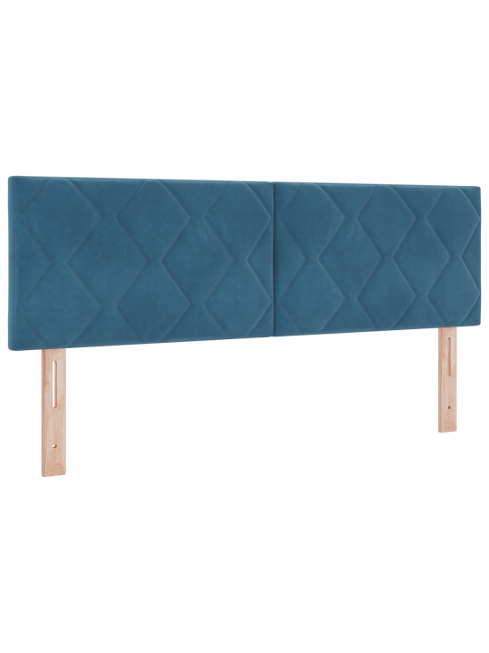 Gultas rāmis ar matrači Tumši zils 140x190 cm Samts