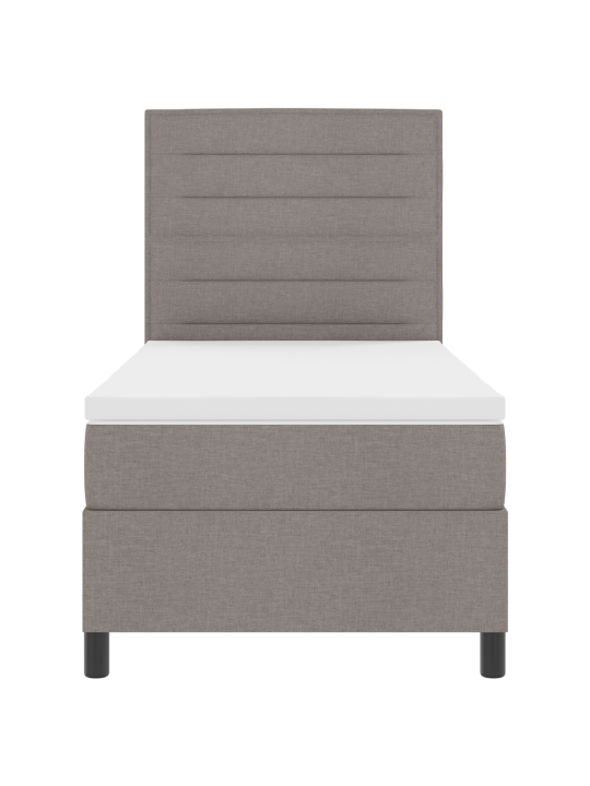 Kastes atsperu gulta ar matraci taupe 100x200 cm audumā
