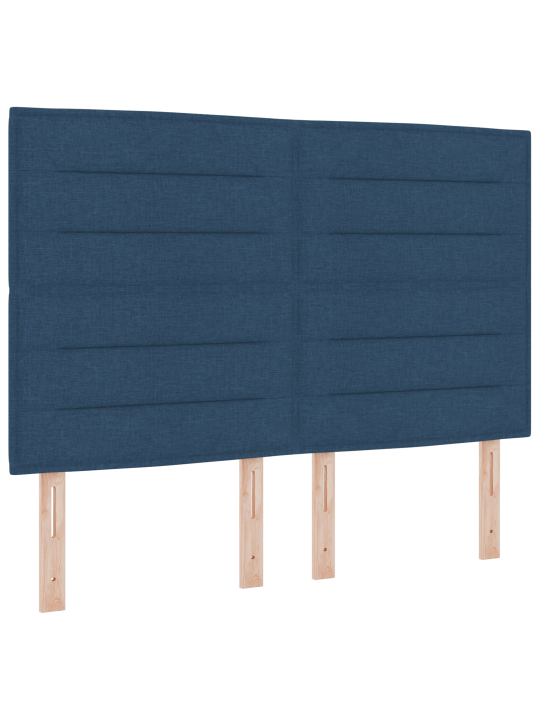 Kastītes pavasara gulta ar matraci zila 140x190 cm audums