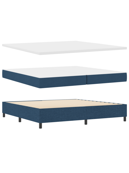 Kastes atspere gulta ar matraci zila 200x200 cm audums