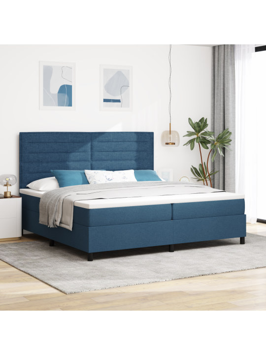 Kastes atspere gulta ar matraci zila 200x200 cm audums