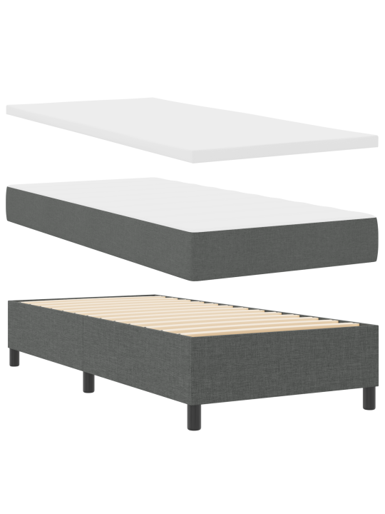 Kastes gulta ar matraci Tumši pelēka 90x200 cm Audums