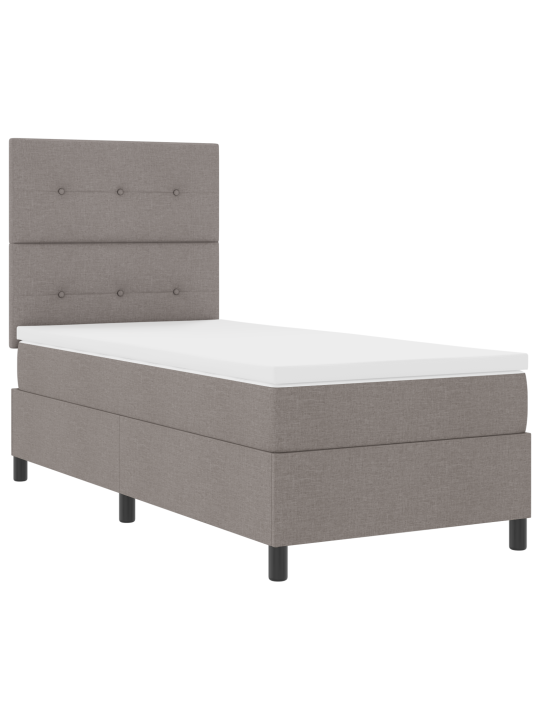 Kastīšu atsperu gulta ar matraču taupe 100x200 cm audums