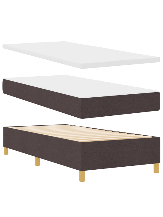 Kastes gulta ar matraci Tumši brūna 100x200 cm Audums