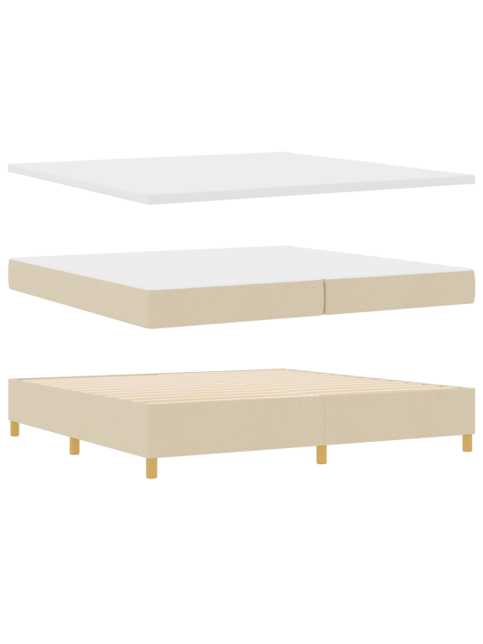 Lauku gulta ar matraci krēmkrāsā 200x200 cm audums