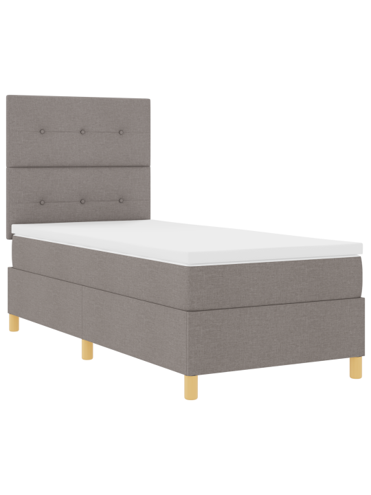 Kastes atsperu gulta ar matraci pelēkbrūnā krāsā 80x200 cm audums