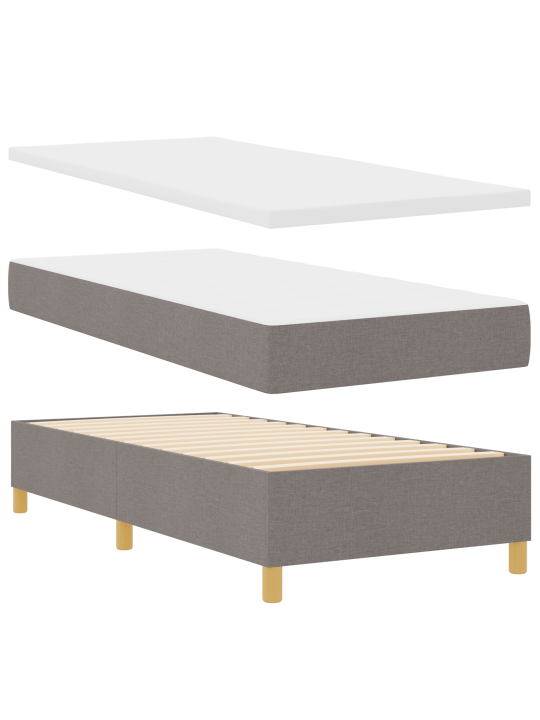 Kastes atsperu gulta ar matraci pelēkbrūnā krāsā 80x200 cm audums