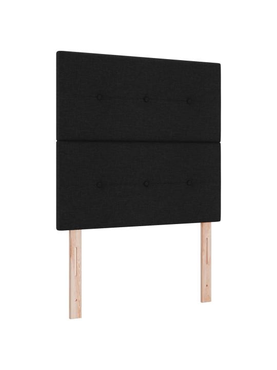 Kastītes atsperu gulta ar matraci melnā krāsā 100x200 cm audums
