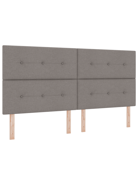 Kaste ar atsperēm un matraci pelēkbrūnā 200x200 cm audumā