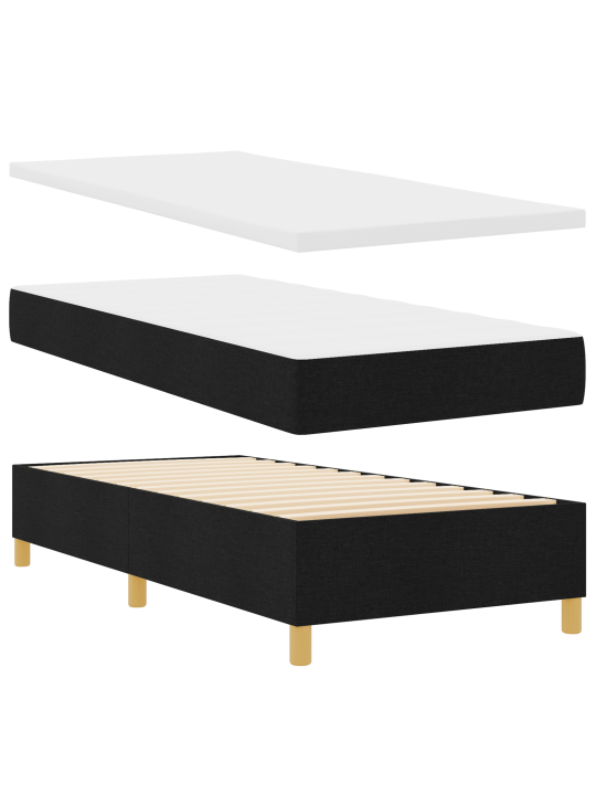 Gultas rāmis ar matraci melnā krāsā 90x200 cm