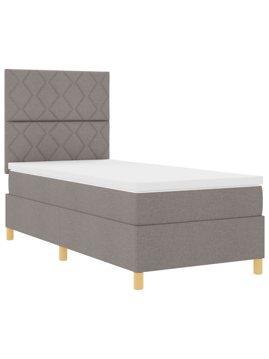 Kastes atsperes gulta ar matraci Pelēkbrūns 90x200 cm Audums