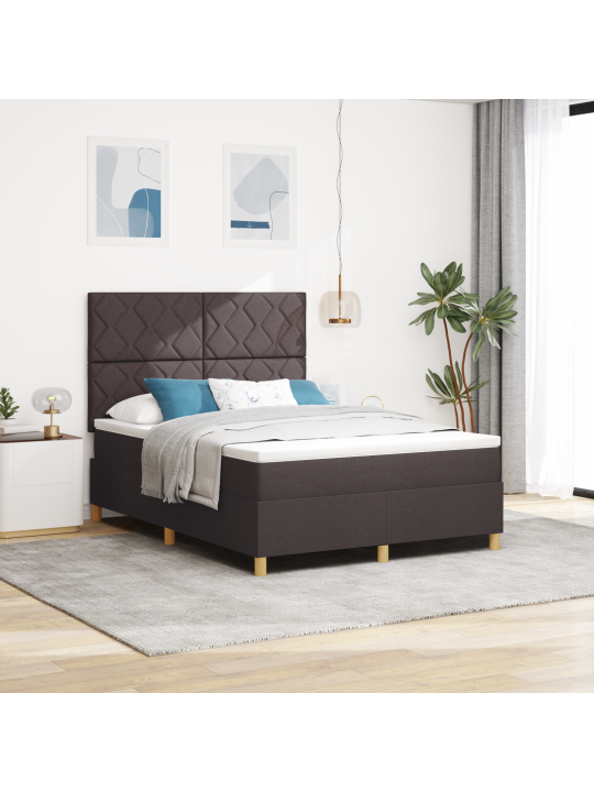 Kastveida gulta ar matraci tumši brūnā 140x190 cm audumā