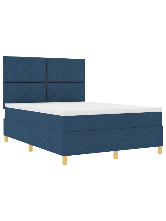 Kaste pavasara gulta ar matraci zila 140x190 cm audums