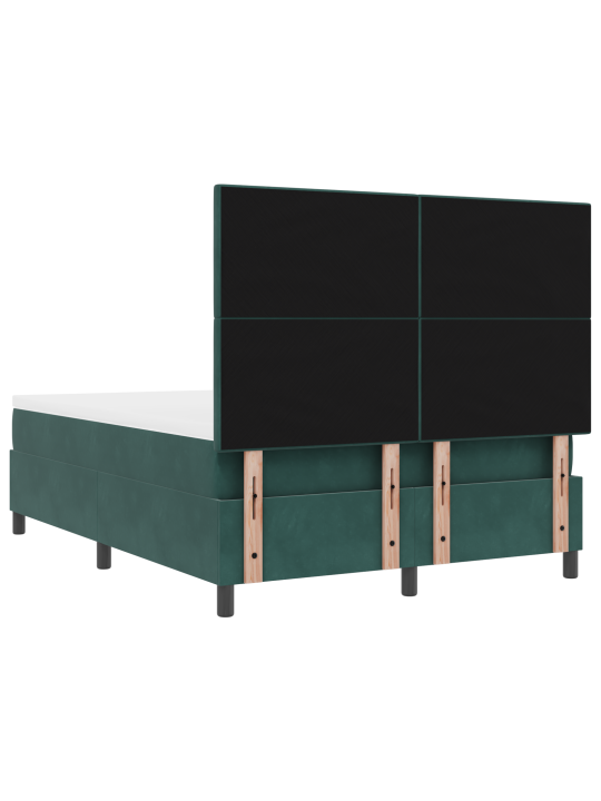 Kaste atsperu gulta ar matraci tumši zaļā 160x200 cm samts