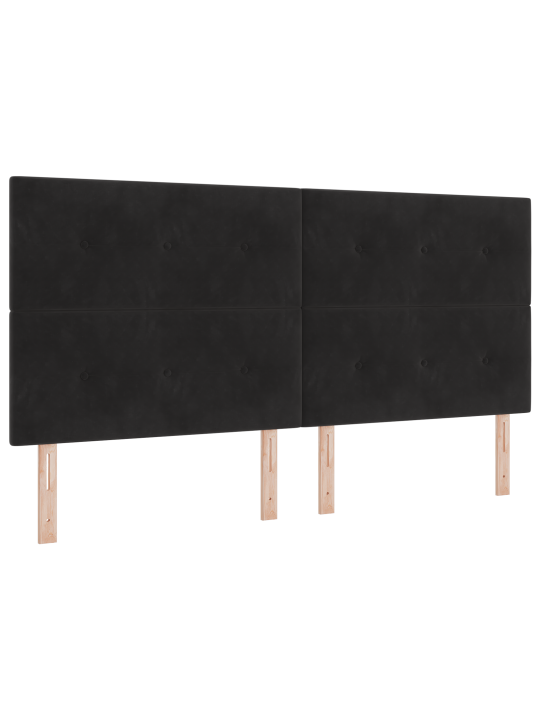 Gultas rāmis ar matraču melns 200x200 cm samts