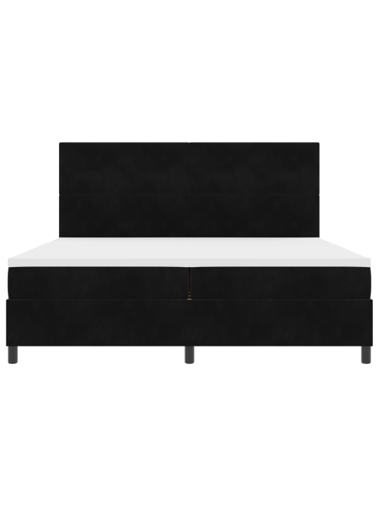 Gultas rāmis ar matraču melns 200x200 cm samts