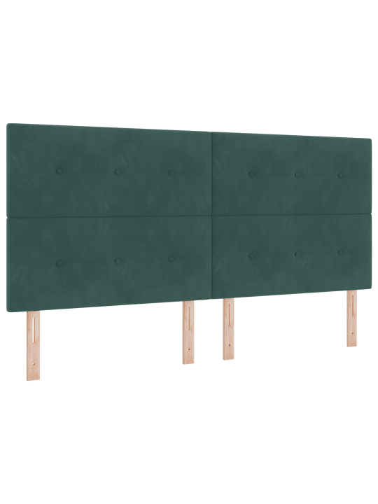 Kastītes atsperu gulta ar matraci tumši zaļa 200x200 cm samts