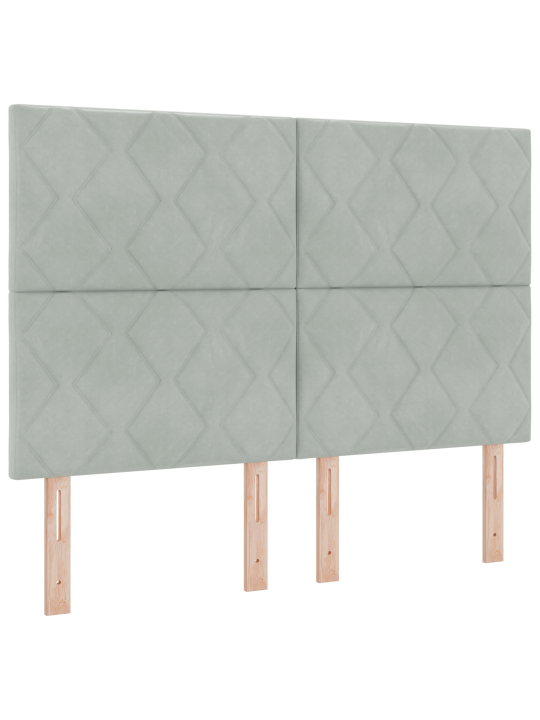 Gultas atsperes gulta ar matraci Gaiši pelēks 140x190 cm Samts