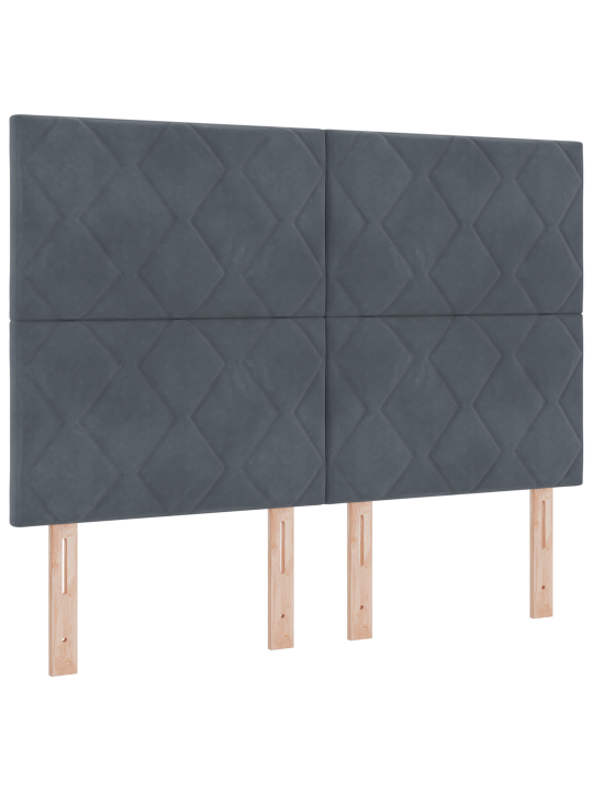Kaste spriešanas gulta ar matraču tumši pelēka 160x200 cm samts