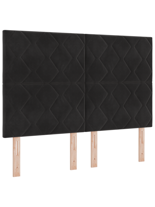 Kaste ar gultu un matrači melns 160x200 cm samts