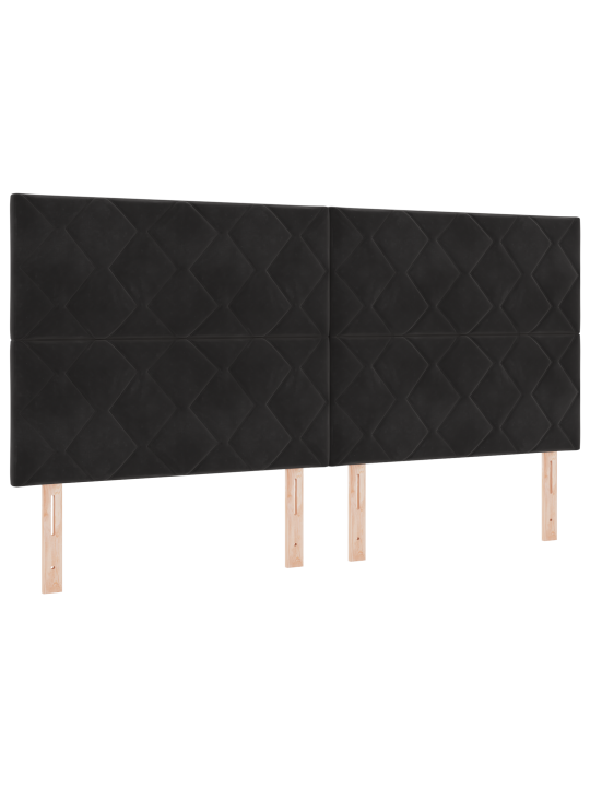 Kastes atsperu gulta ar matraci melnā krāsā 200x200 cm samts