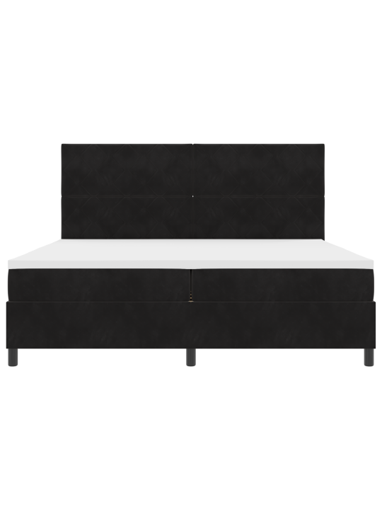 Kastes atsperu gulta ar matraci melnā krāsā 200x200 cm samts