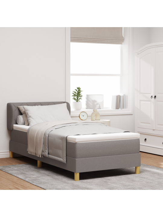 Kontinentālā gulta ar matraci Taupe 100x200 cm audums