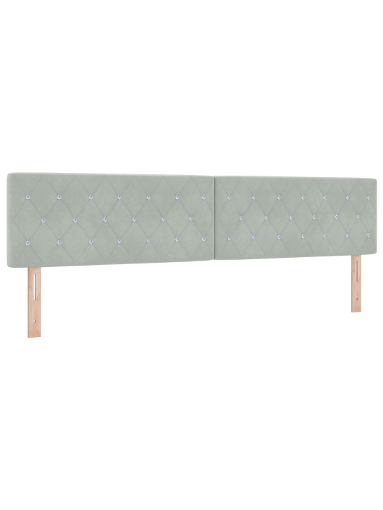 Gultas rāmis ar matrači Gaiši pelēks 200x200 cm Samts