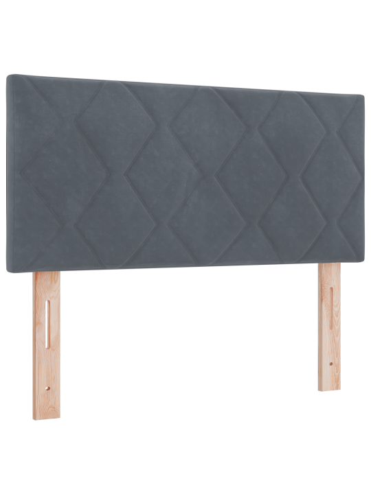 Gultas ar matraci Tumši pelēks 90x200 cm Samts