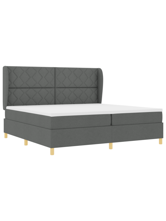 Lielā gultas ar matrači tumši pelēka 200x200 cm audums