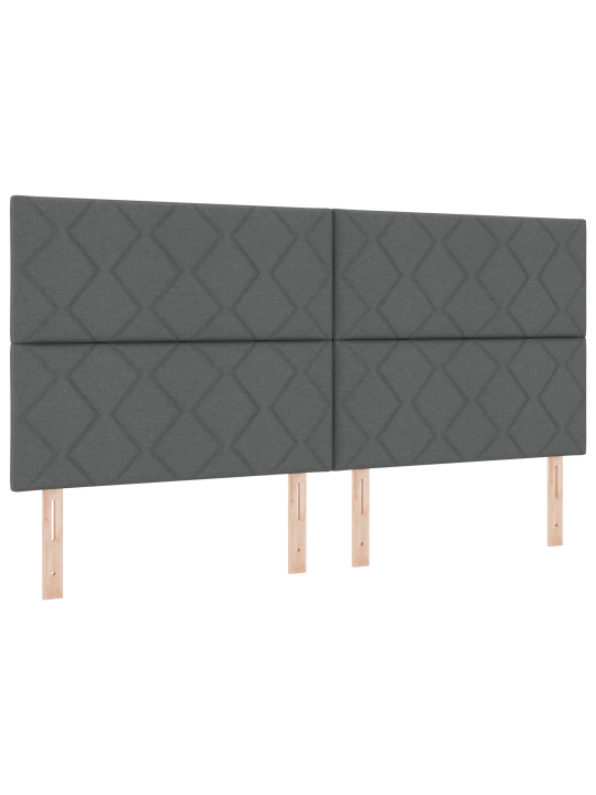 Lielā gultas ar matrači tumši pelēka 200x200 cm audums