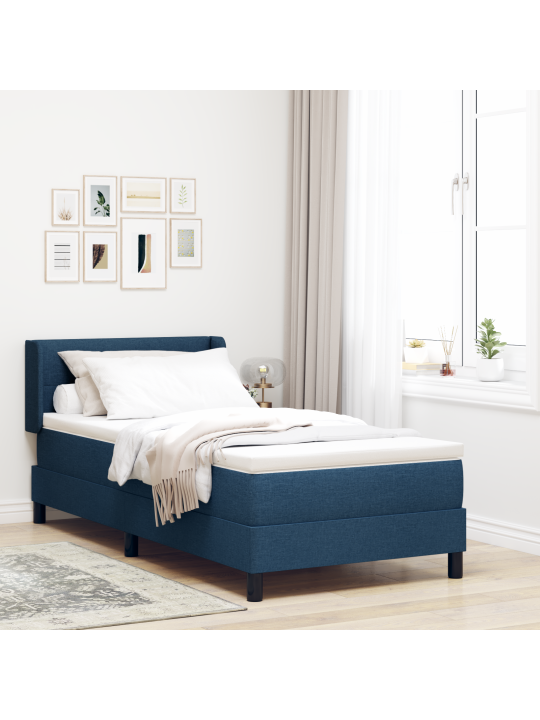 Gultas Kontinentālā gulta ar matraci zila 90x190 cm audums