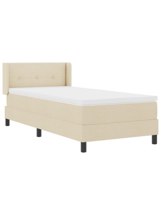 Kontinentālā gulta ar matraci Krēmkrāsā 100x200 cm Audums