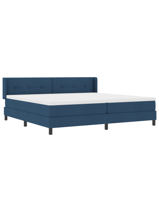 Kastītes gulta ar matraci zila 200x200 cm audums