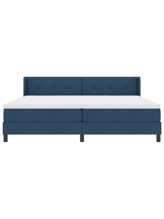 Kastītes gulta ar matraci zila 200x200 cm audums