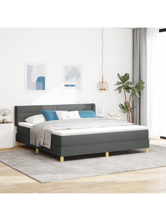 Kastveida gulta ar matraci tumši pelēka 180x200 cm audums