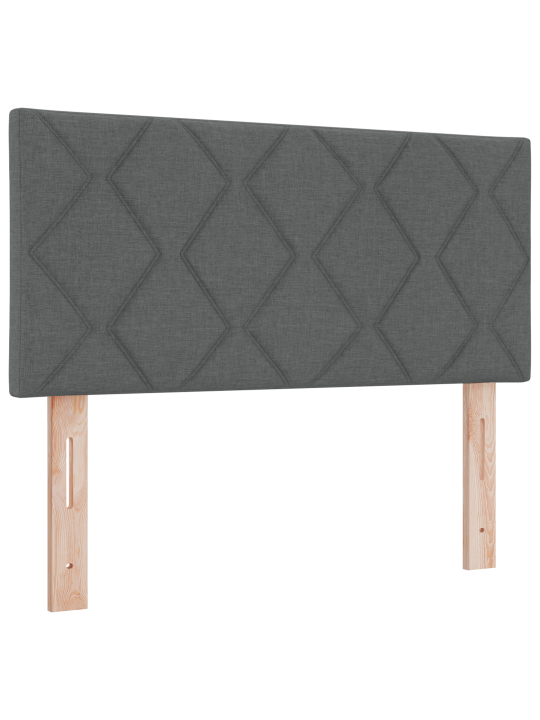 Kastītes atsperu gulta ar matraci tumši pelēks 100x200 cm audums