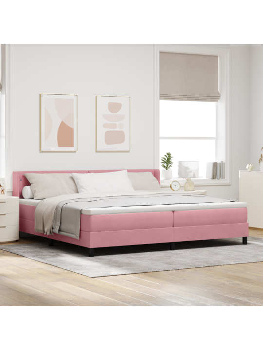 Kastveida gulta ar matraci rozā 200x200 cm samts