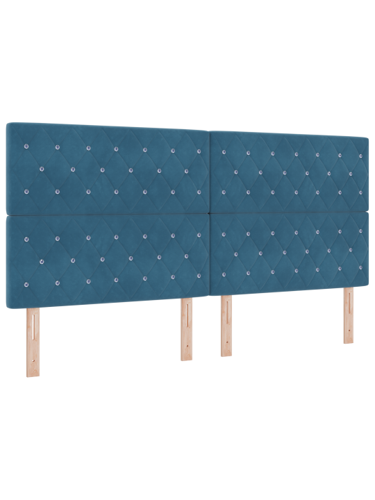 Tumši zila gultas atsperes gulta ar matraci 200x200 cm