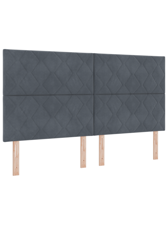 Gultas rāmja gulta ar matrači tumši pelēka 180x200 cm samts