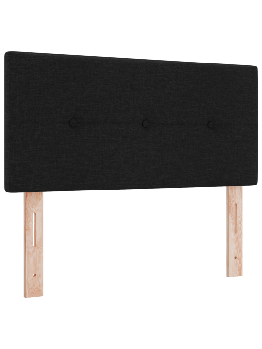 Kastē esošā gulta ar matraci & led melnā 120x190 cm audumā
