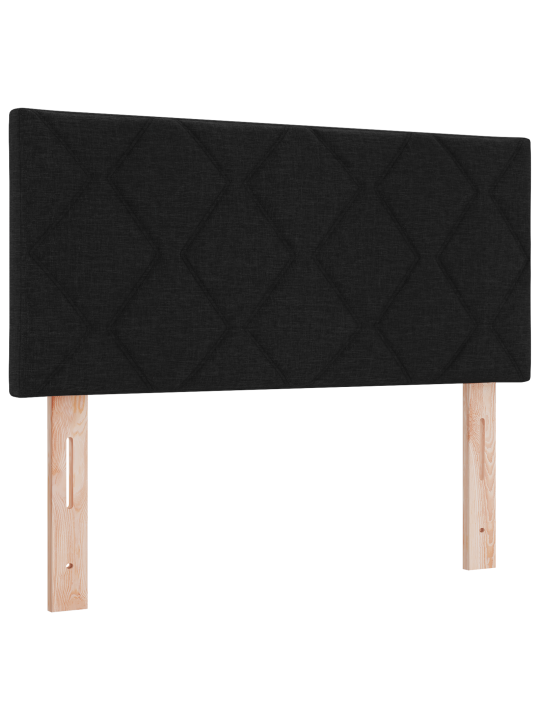 Kastītes gulta ar matraci & led melnā 90x190 cm audumā