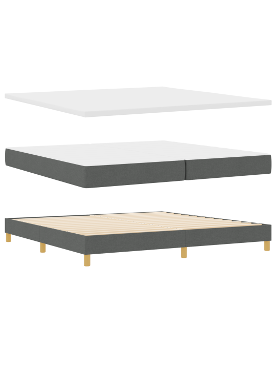 Gultas kārba ar matraci & LED tumši pelēkā krāsā 200x200 cm audums