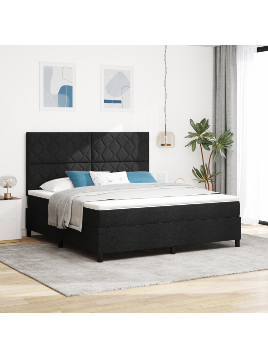 Apslāpēšanas gulta ar matraci un led, melna, 180x200 cm, audums