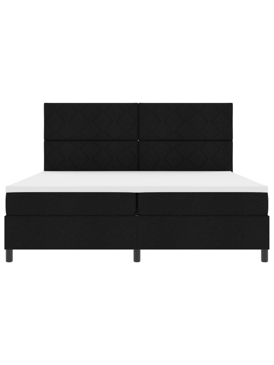 Kastē pavasara gulta ar matraci & led melna 200x200 cm audums