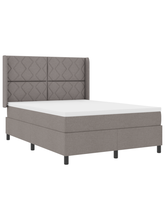 Kārba pavasara gulta ar matraci un led taupe 160x200 cm audums